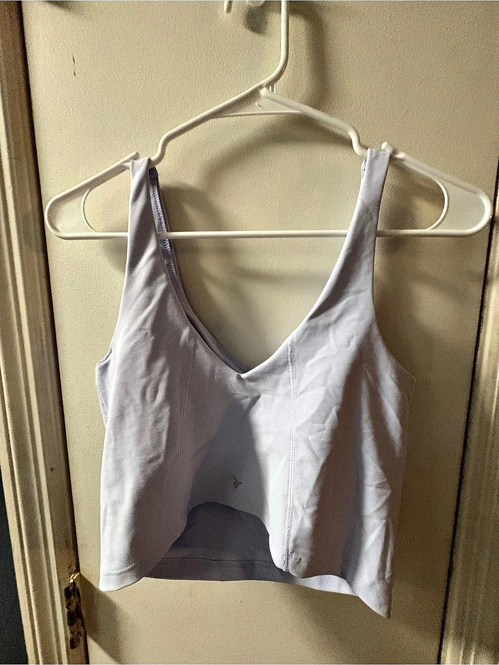 Old Navy PowerSoft Racerback Crop Tank Top very light lavender Medium
